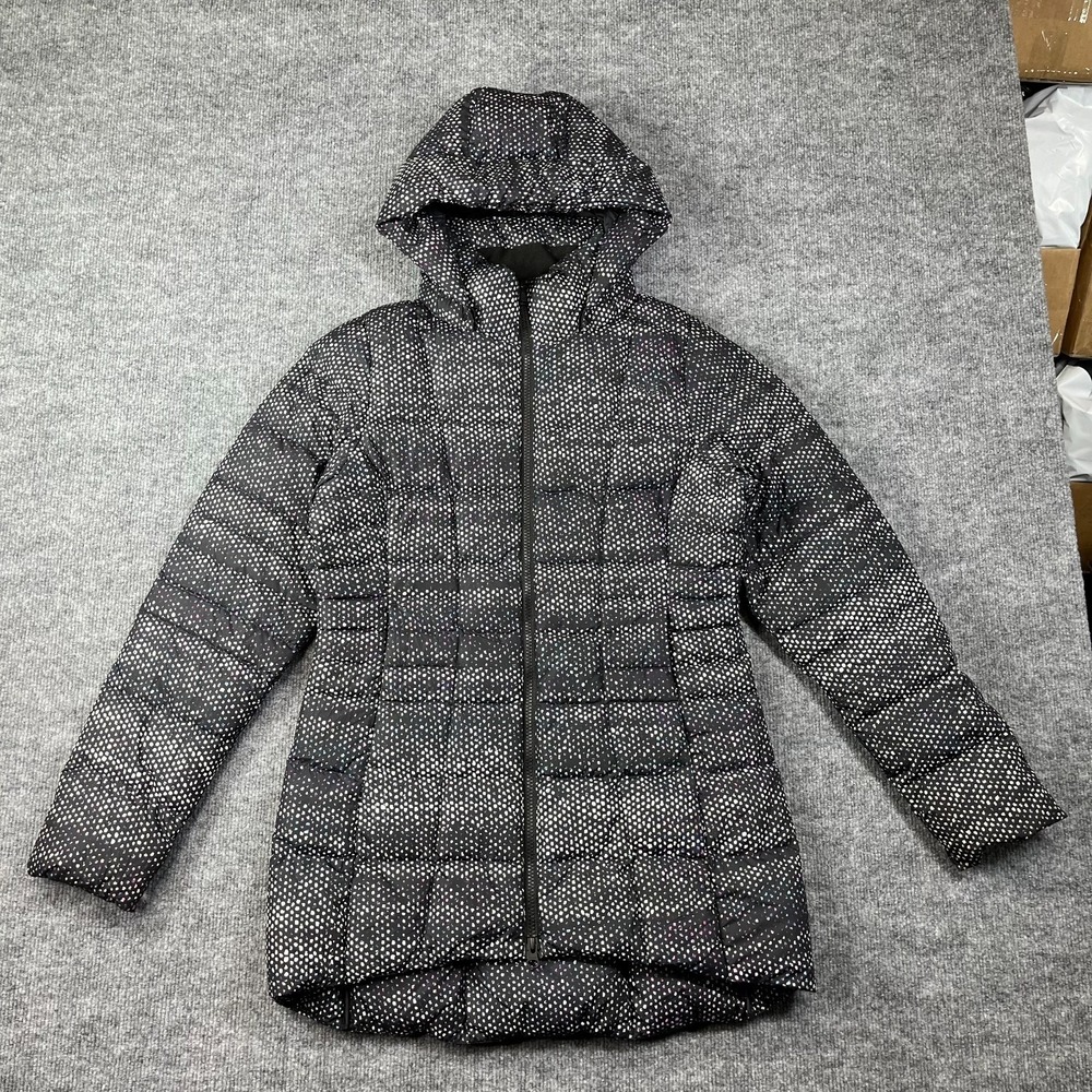The North Face Transit‎ II Puffer Jacket Womens Small Black Polka Dot Goose Down